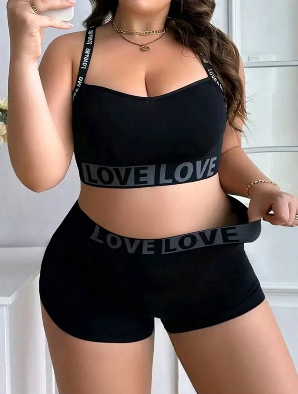 Conjunto deportivo negro 4XL