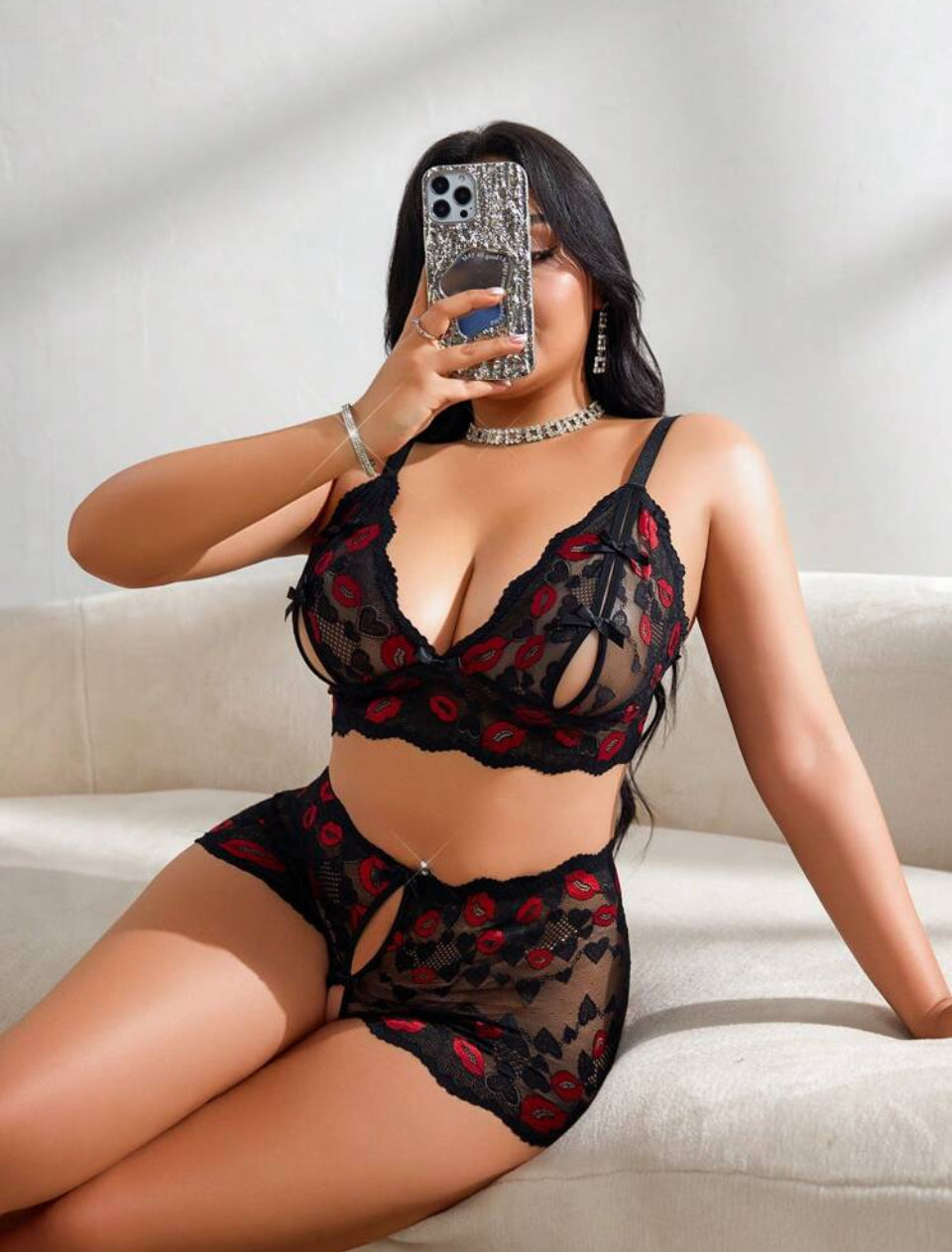 Conjunto negro sexy 2XL