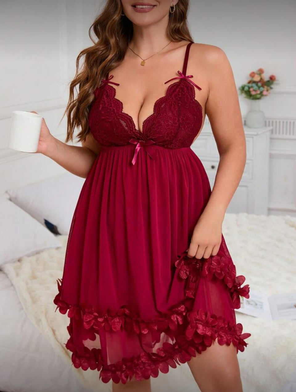 Camisón bordo 3XL
