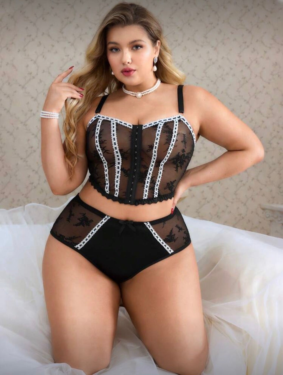 Conjunto negro y blanco 2XL