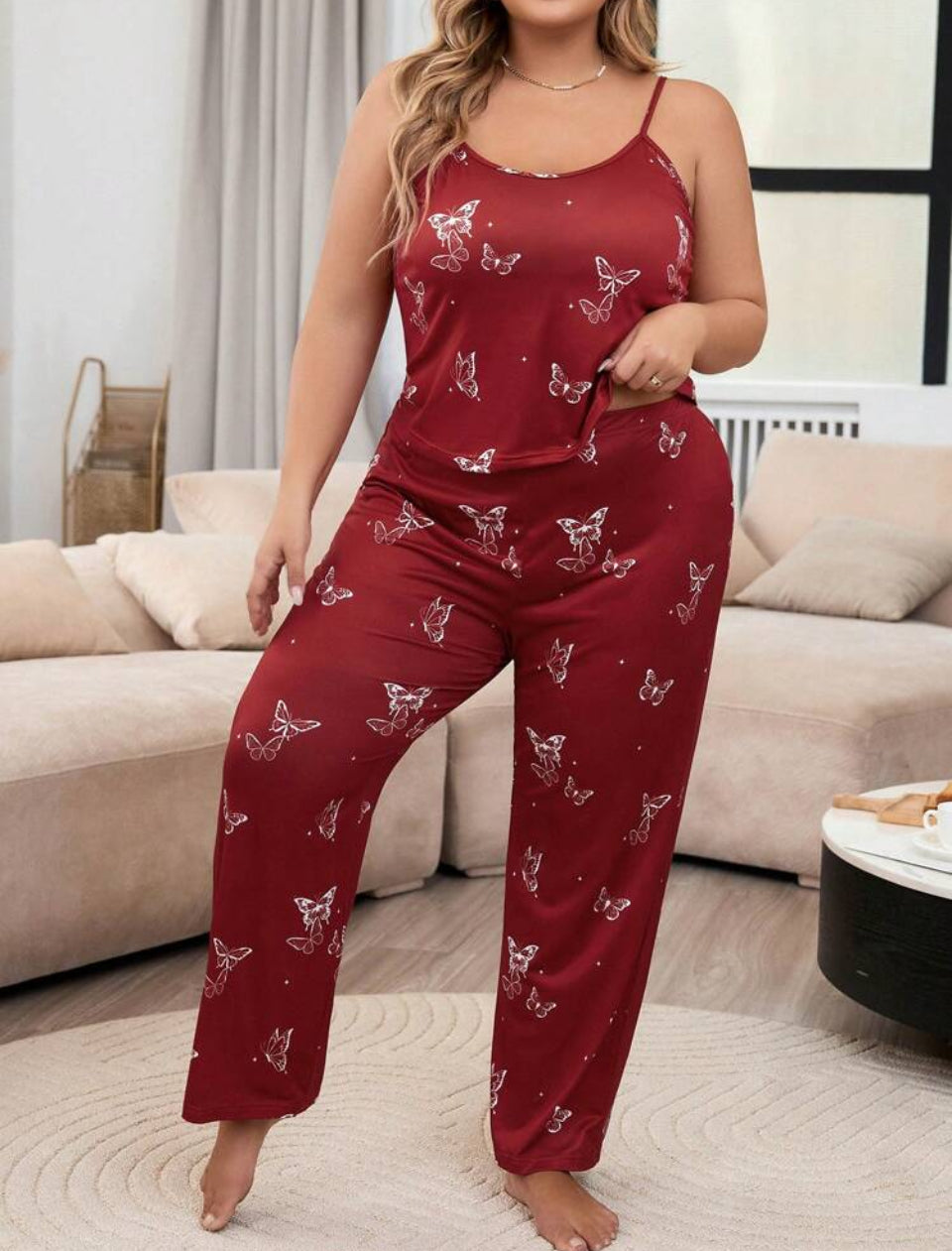 Pijama rojo mariposa