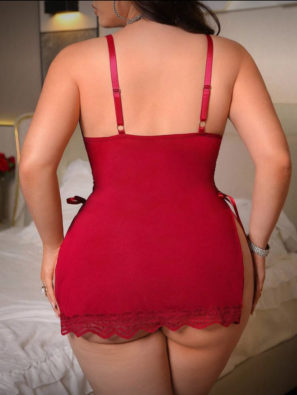 Babydoll rojo corto 3XL