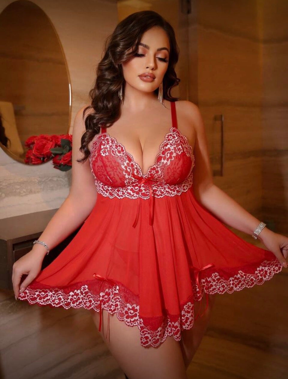 Babydoll rojo 2XL