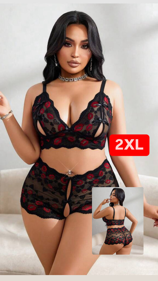 Conjunto negro sexy 2XL