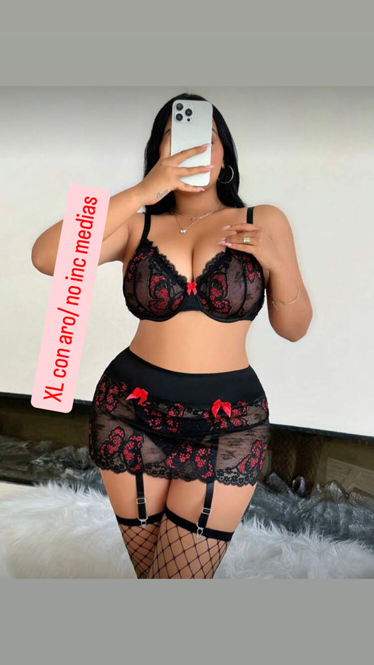Conjunto negro y rojo XL