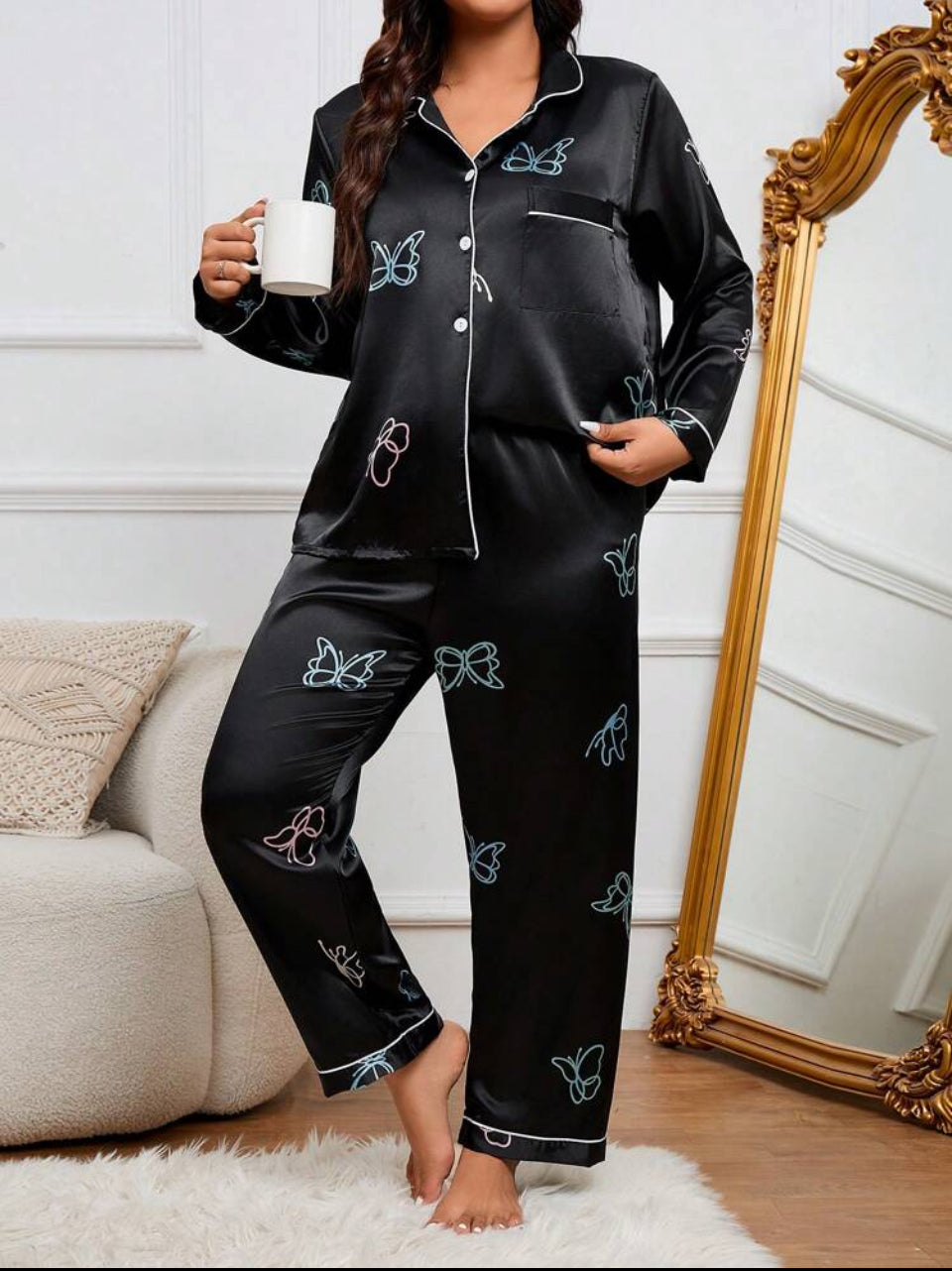 Pijama 3XL satén