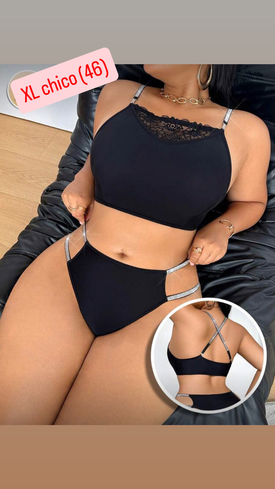 Conjunto negro XL (chico 46)