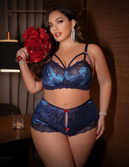Conjunto azul con aro 3XL