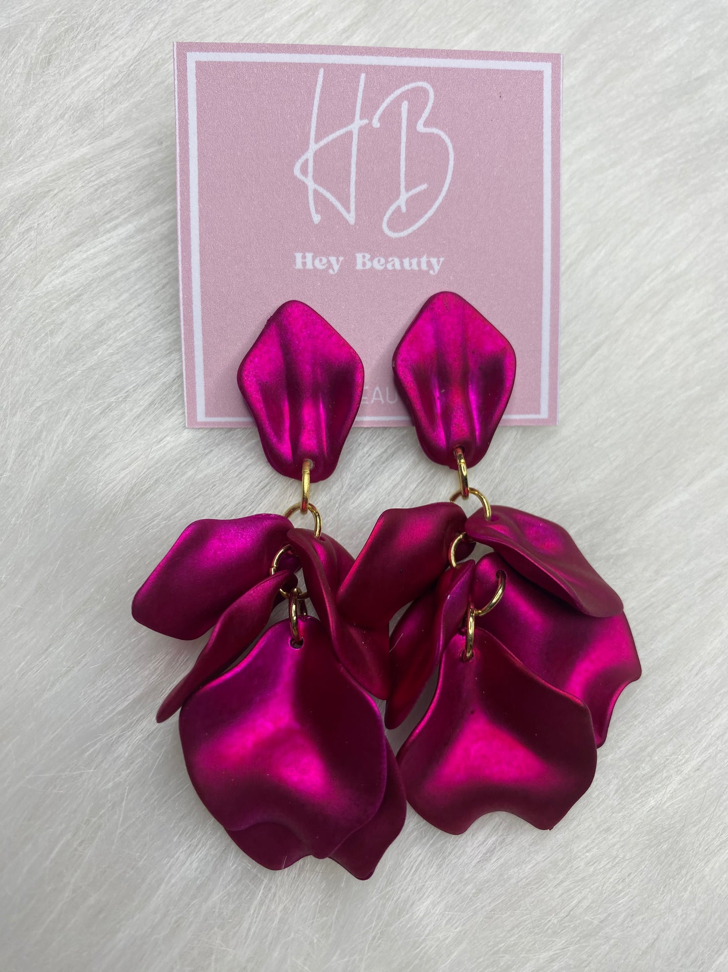 Petalos fucsia perlado corto