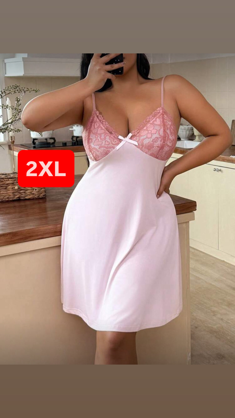 Camisón 2XL rosa