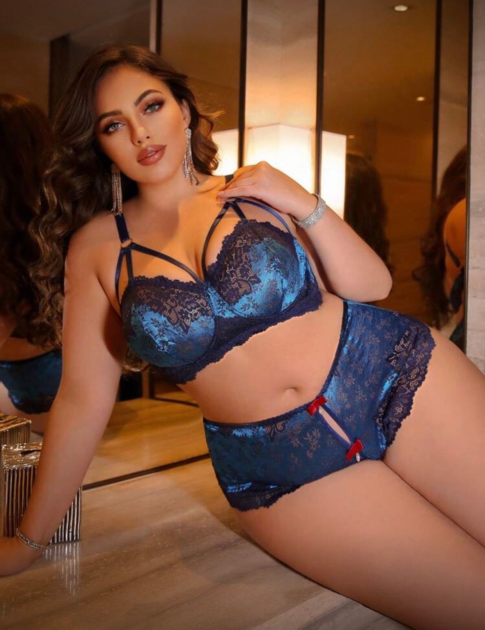 Conjunto azul con aro 3XL