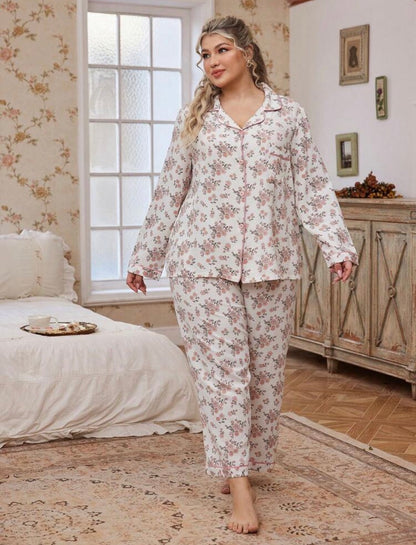 Pijama 4XL floreado