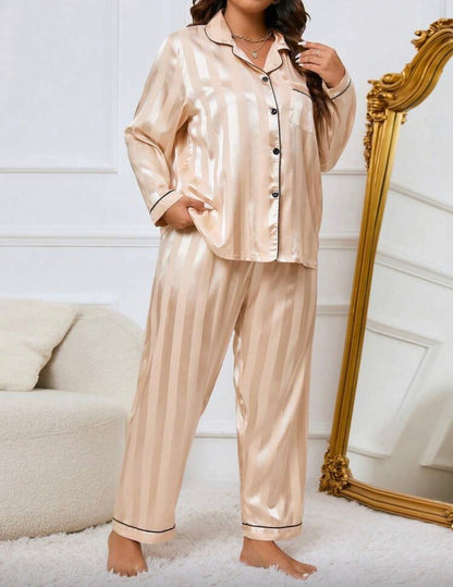 Pijama satén 3XL color champán 🍾