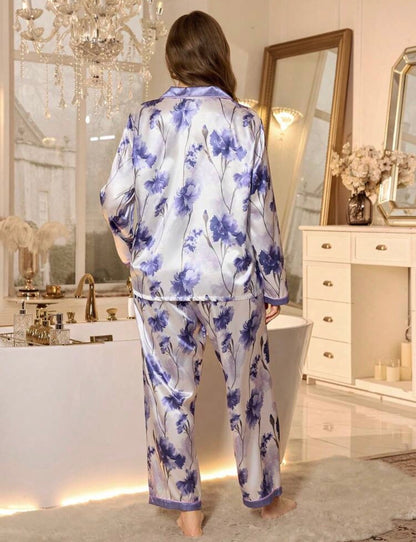 Pijama 5XL satén lila