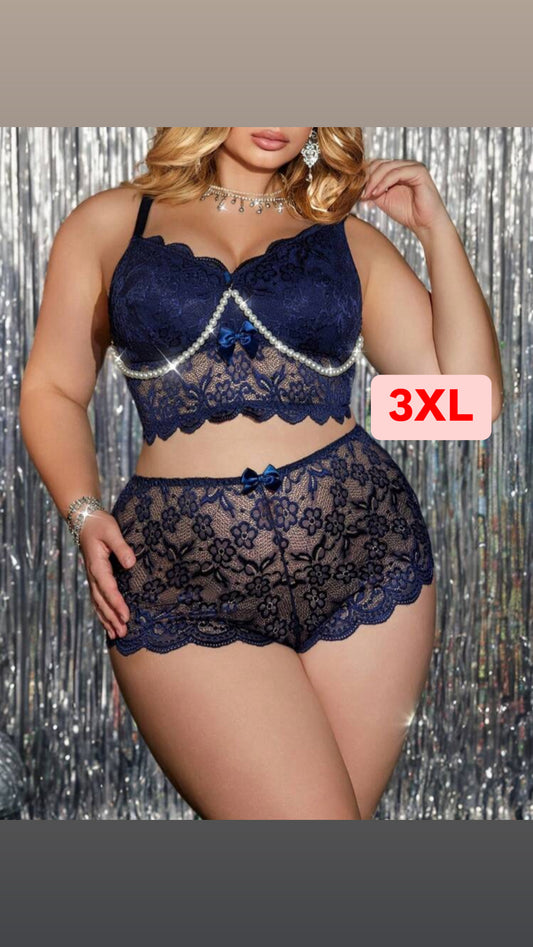 Azul y perlas 3XL