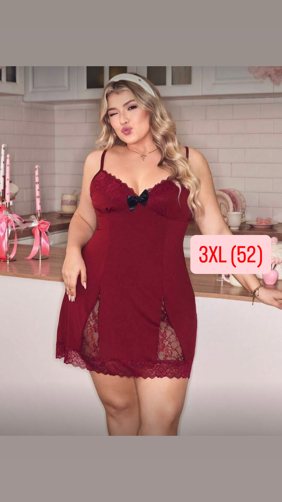 Camisón bordo 3XL