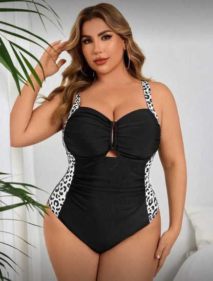 Malla negra con animal print 2XL