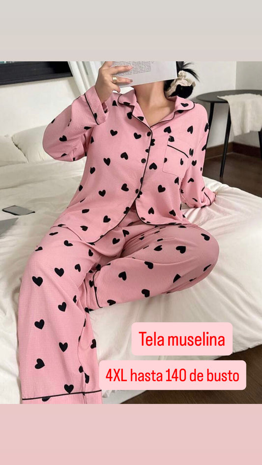 Pijama rosa 4XL