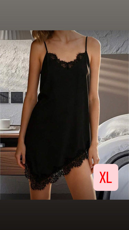 Camisón de algodón XL negro