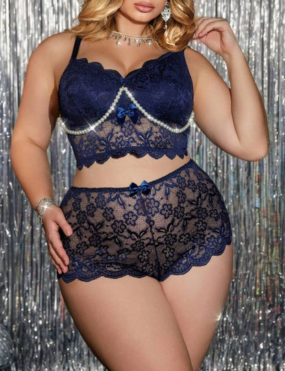 Azul y perlas 3XL