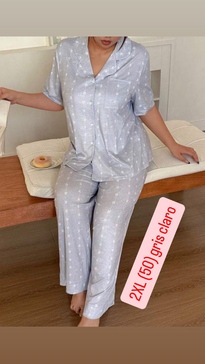 Pijama gris claro 2XL