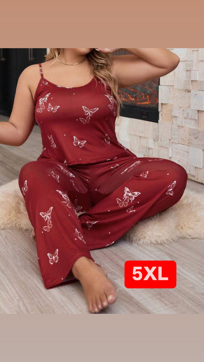 Pijama rojo mariposa