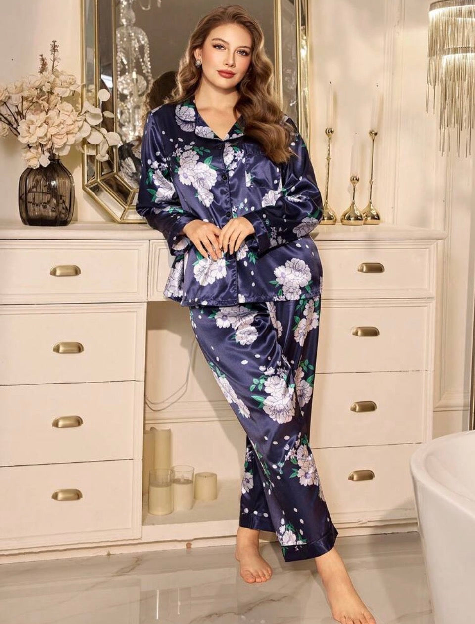 Pijama satén 4XL