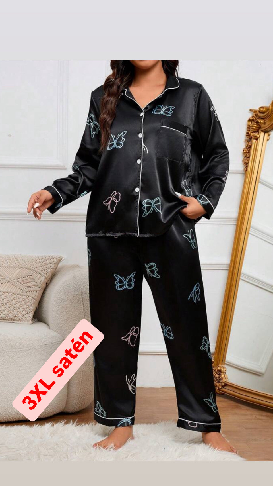 Pijama 3XL satén