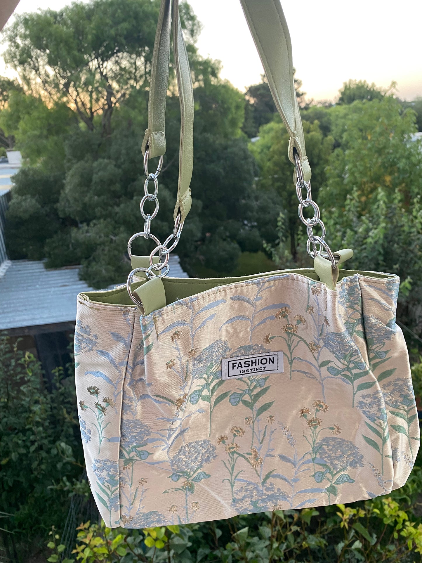 Bolso floral verde