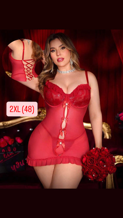 Babydoll rojo 2XL con aro