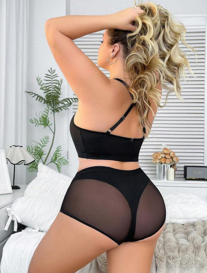 Negro simulación tanga 3XL