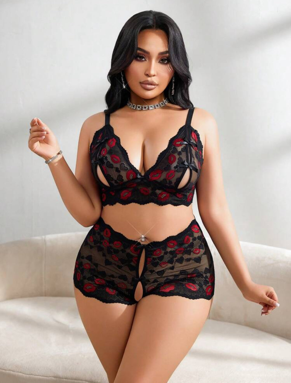Conjunto negro sexy 2XL