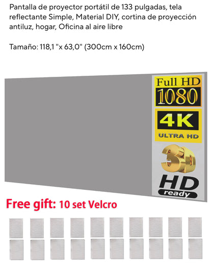 DITONG-Proyector HY300 Plus HD portátil, 4K, 1280x720P, Android 11, Wifi6, LED, vídeo, cine en casa, mini Proyector de películas + pantalla reflectiva 133’’