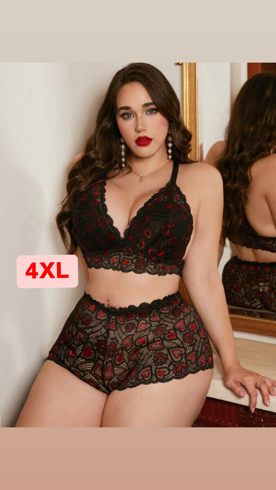 Negro y rojo 4XL