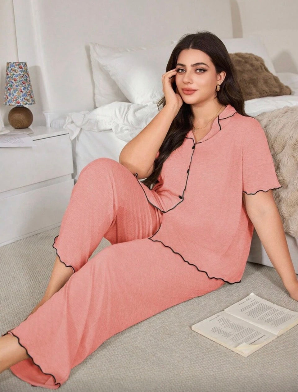 Pijama color salmón XL