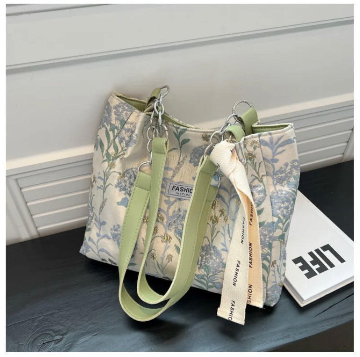 Bolso floral verde