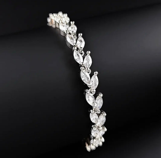 Pulsera hojas plateadas