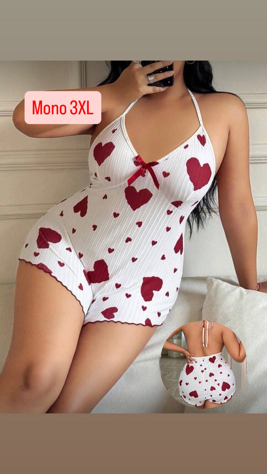 Mono con corazones 3XL