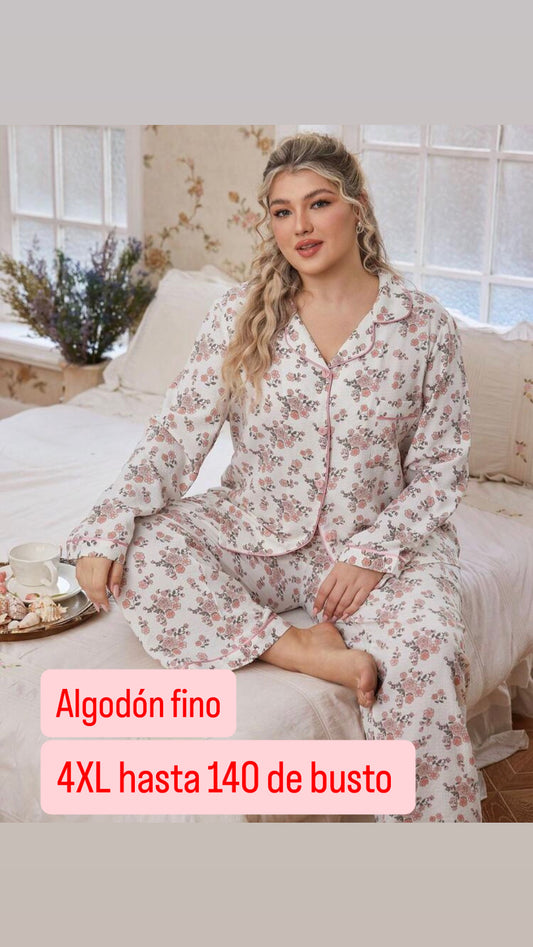 Pijama 4XL floreado