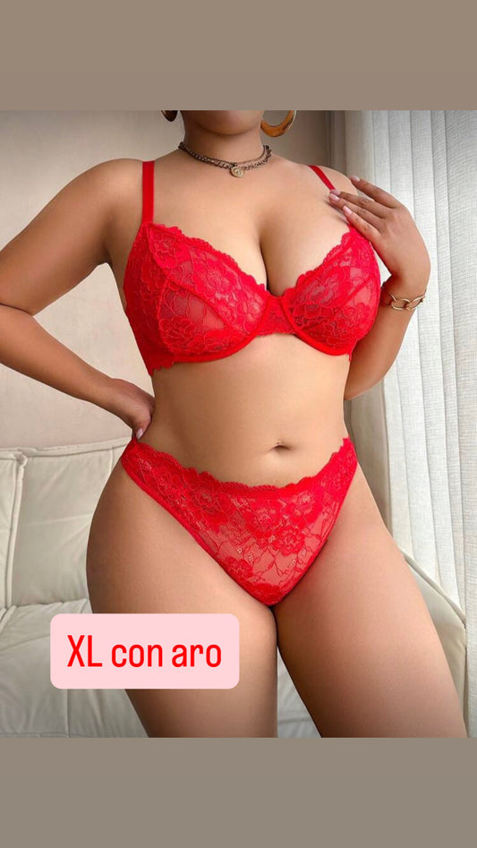 Conjunto rojo XL con aro