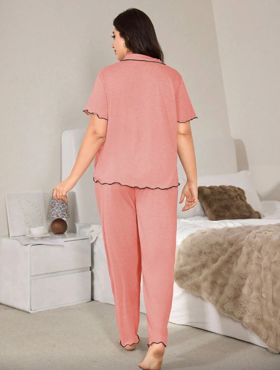 Pijama color salmón XL