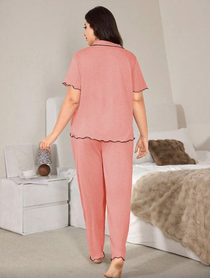Pijama color salmón XL