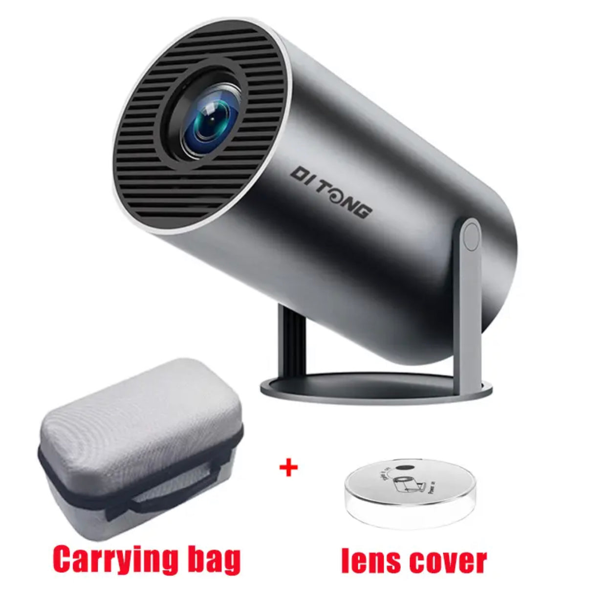 DITONG-Proyector HY300 Plus HD portátil, 4K, 1280x720P, Android 11, Wifi6, LED, vídeo, cine en casa, mini Proyector de películas + pantalla reflectiva 133’’