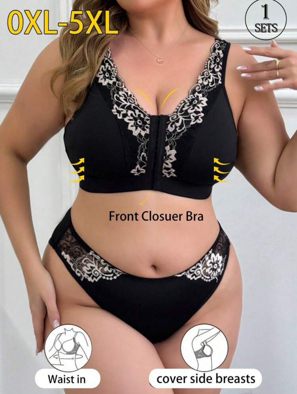 Conjunto negro y blanco 4XL