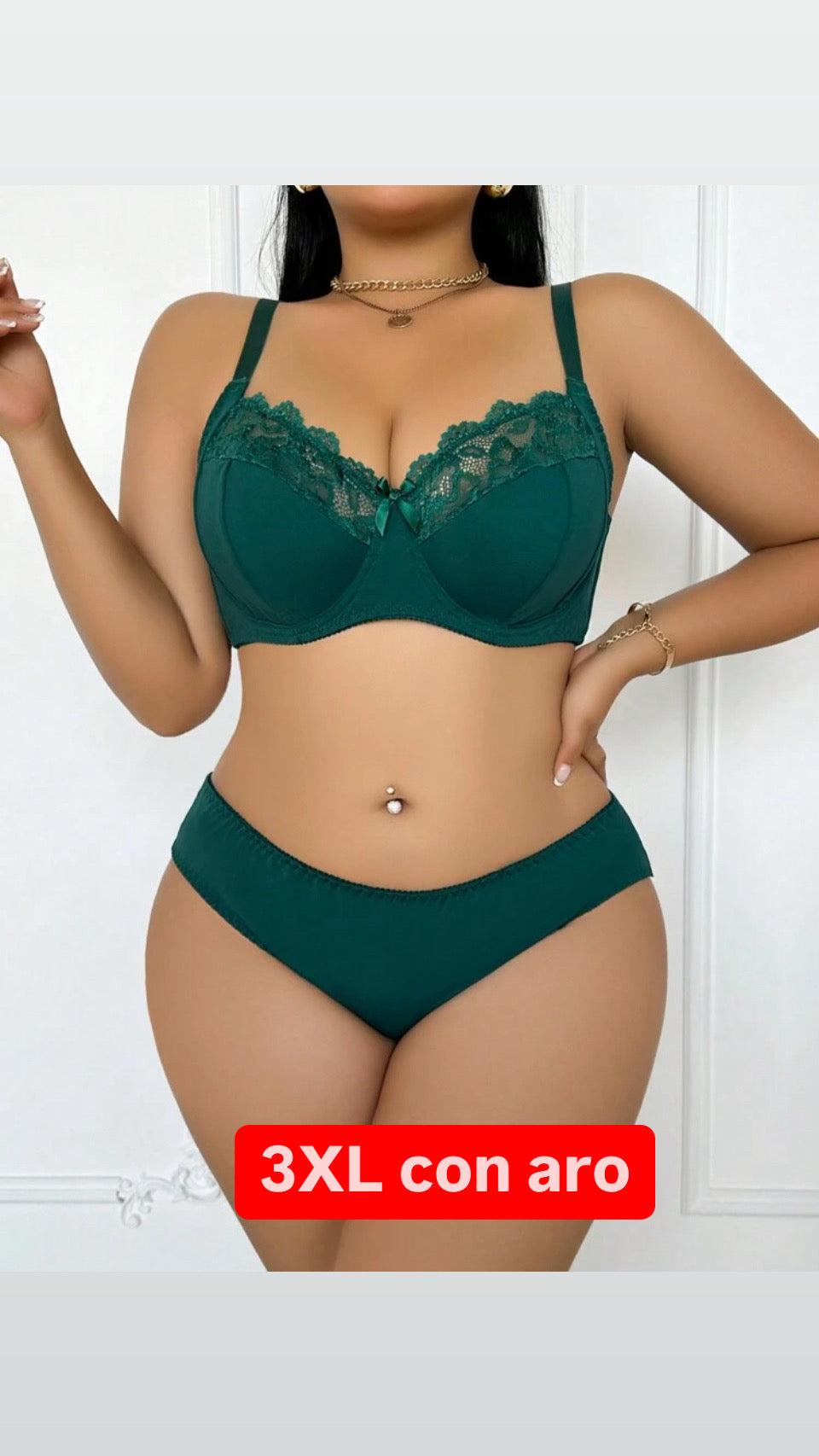 Conjunto verde 3XL con aro