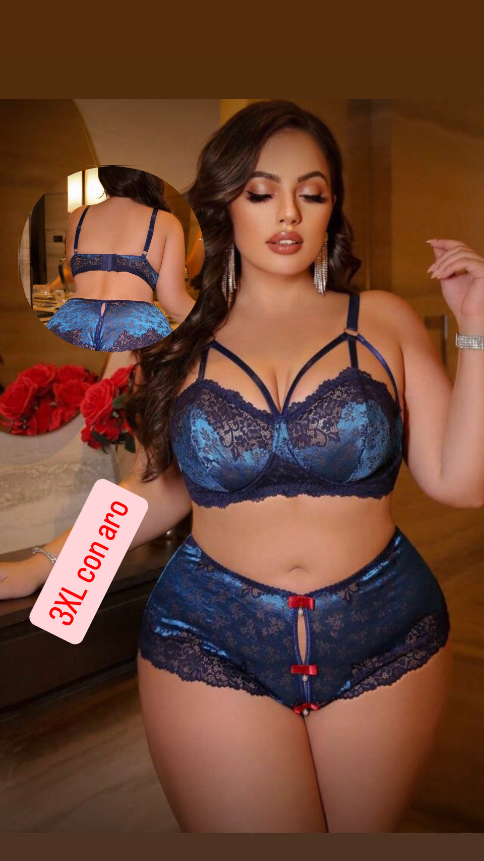 Conjunto azul con aro 3XL