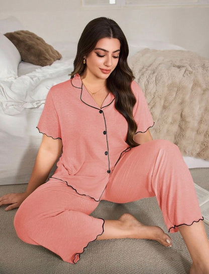Pijama color salmón XL