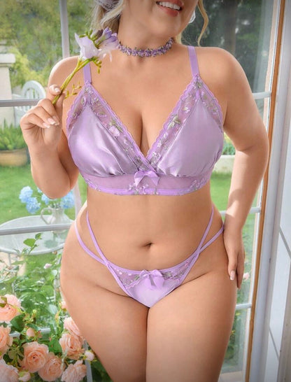 Conjunto lila XL satén