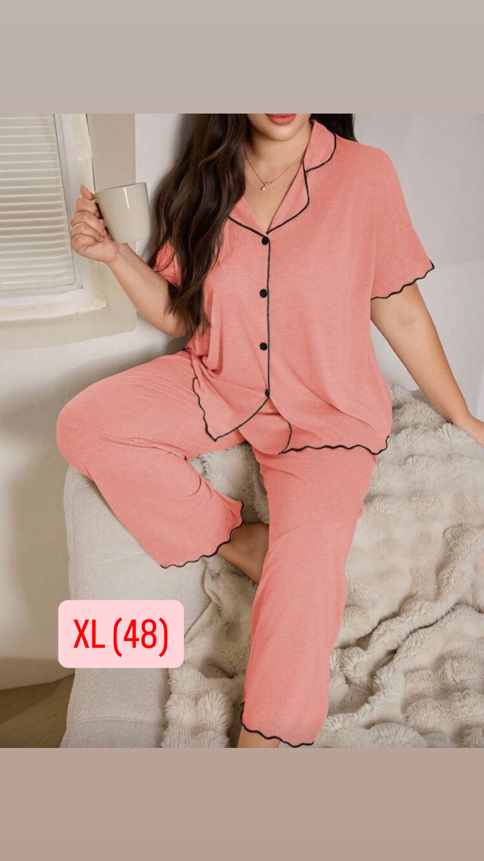 Pijama color salmón XL