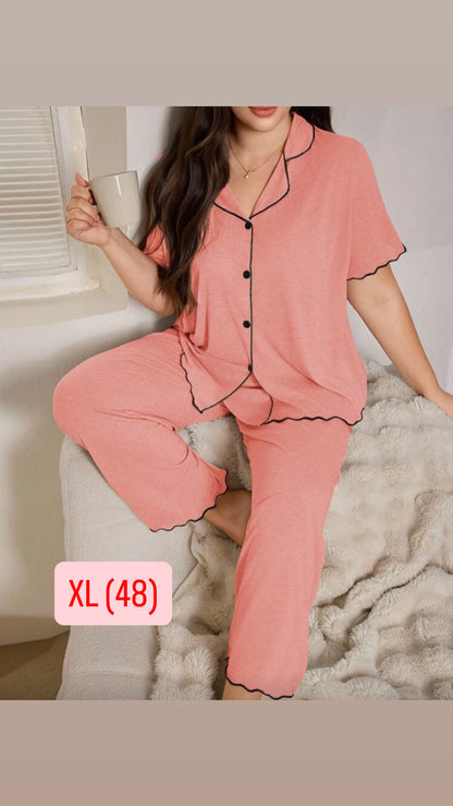 Pijama color salmón XL